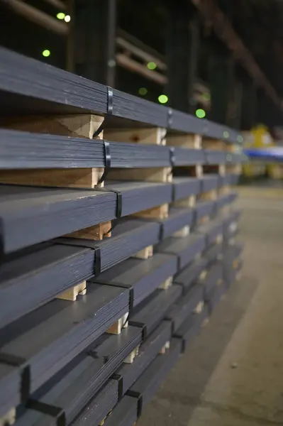 Çelik Fabrikasındaki Çelik Plaka Yığını Telifsiz Stok Fotoğraflar