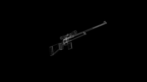 Rotación Rifle Francotirador Negro Cromakey Video — Vídeos de Stock