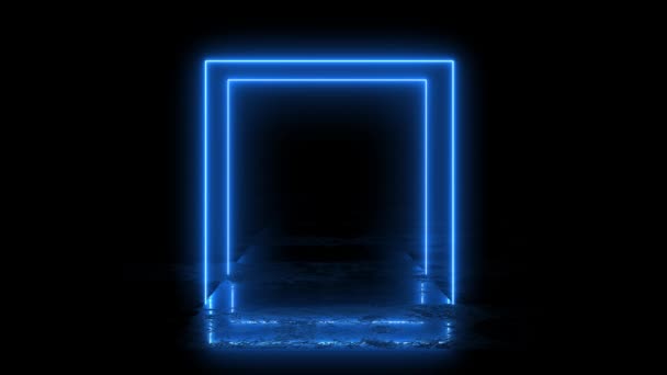 Tecnologia Abstrato Fundo Túnel Azul Cor Metragem Animação Vídeo Movimento — Vídeo de Stock