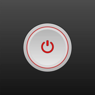 Gerçekçi güç plastiği düğmesi kapatma düğmesi simge vektörü 10 dizayn eder 