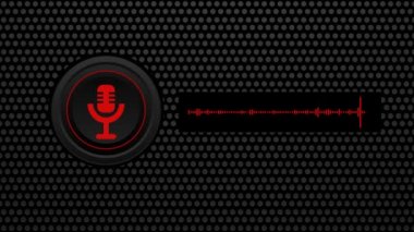 Podcast animation footage red and black color 4k