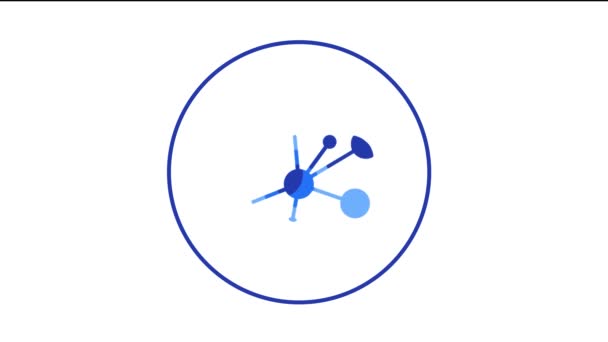 Blauwe Medische Biologie Symbool Ziekenhuis Medisch Pictogram Geïsoleerd Witte Achtergrond — Stockvideo