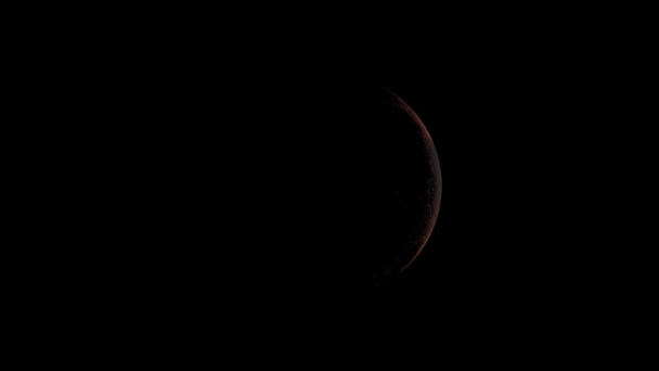黑暗中的火星和恒星背景隔离了前视图4K解析度 — 图库视频影像