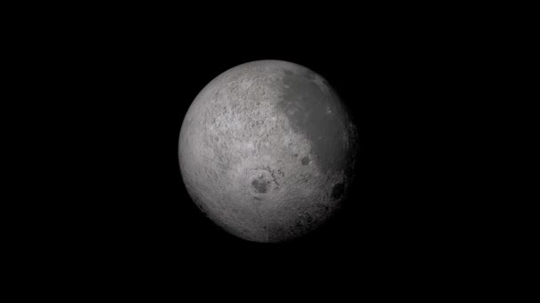 Planeta Luna Învârte Întuneric Spațiul Stelelor Rezoluție — Videoclip de stoc