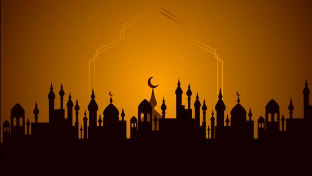 Feliz Eid Saludo Movimiento Diseño Animación Hermoso Eid Mubarak Diseño — Vídeo de stock