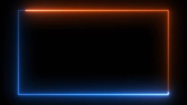 Soyut, pürüzsüz arka plan mavi turuncu spektrum animasyon ışığı 4k parlayan çizgi