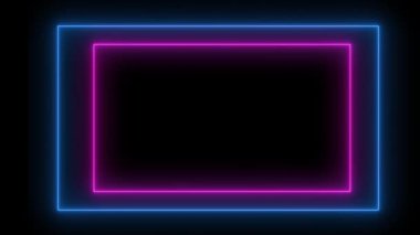  Mavi ve mor neon geometri soyut fütüristik hareket elementleri 4K.