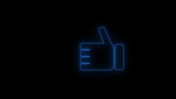 Glow Neon Line Icon Isolated Black Background Video Motion Animation — Stock Video
