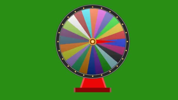 Colour Wheel Fortune Rotation Chroma Key Background Video — Stock Video