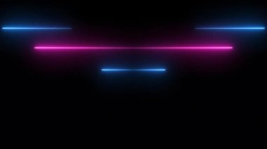 Mavi ve mor neon çizgileri soyut fütüristik hareket arkaplan video animasyonu 4K