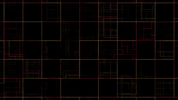 Geometri Digital Abstrak Merah Linest Kuning Teknologi Animasi Latar Belakang — Stok Video