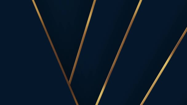 Анотація Золоті Темно Сині Лінії Люкс Геометрія Фон Відео — стокове відео