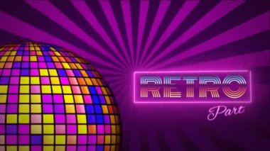 Retro disko poster animasyon hareket tasarım rengi ve ışık 4K