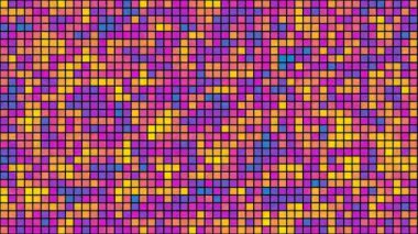 Canlandırılmış çok renkli mozaik arkaplan 4K çözünürlük soyut hareket tasarımı