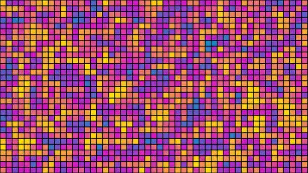 Animato Multicolore Pixel Mosaico Sfondo Risoluzione Disegno Astratto Movimento — Video Stock