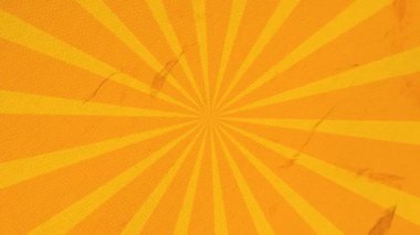 Pop grunge retro sarı ışınlar grafik tasarım arkaplan animasyonu 4K.