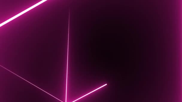 Abstrakt Mörk Bakgrund Med Neon Trianglar Video — Stockvideo