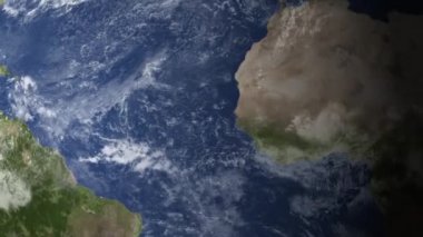 Karanlık bir gökyüzü arkaplan 4K üzerinde gerçekçi dünyayı büyüt