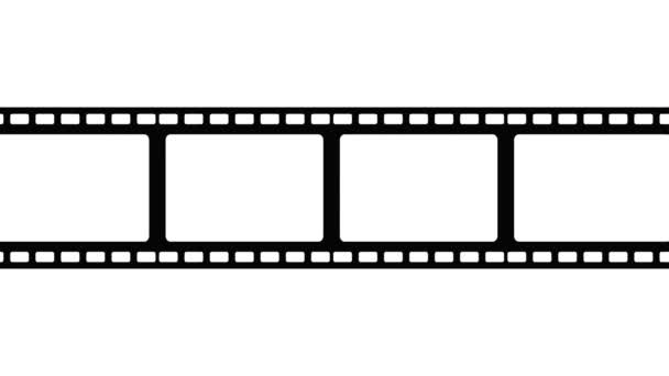 Movie Filmstrips Move White Chromakey Background — Stock Video