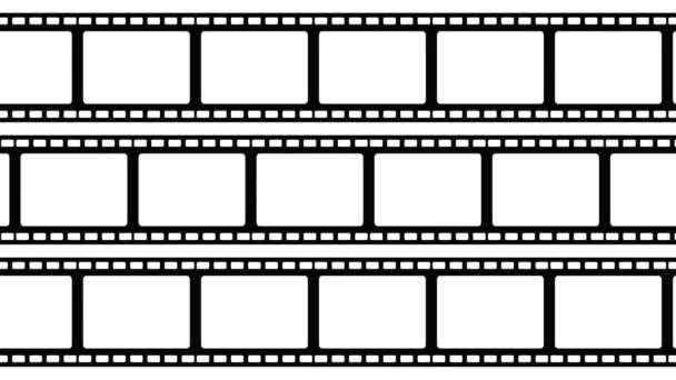 ダイナミックライン35ミリフィルムフィルムは白とクロメイク4Kの背景を上回る — ストック動画