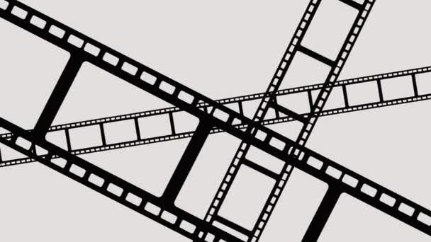 Film Filmstrips Beweeg Achtergrond Een Witte Chromakey — Stockvideo