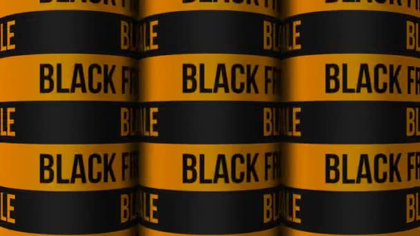 Black Friday Nahtlose Schleife Dynamische Typografie Hintergrund Schwarz Und Orange — Stockvideo