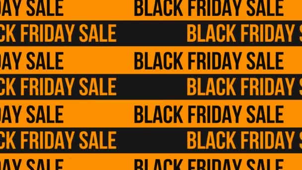 Black Friday Płynna Pętla Dynamiczna Typografia Tło Czarny Pomarańczowy Koncepcja — Wideo stockowe