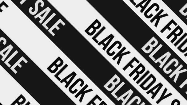 Чорна Ятниця Безшовний Цикл Динамічної Типографії Фон Чорно Біла Концепція — стокове відео