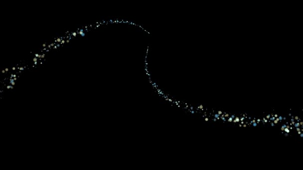Fliegen Der Abstrakten Linie Glühen Verdrehte Partikelhintergrund — Stockvideo