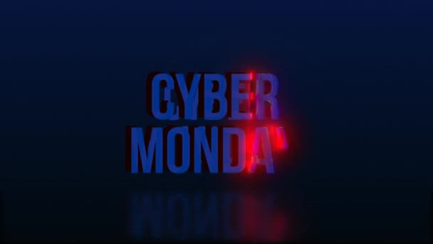 Текст Банера Cyber Monday Ефектом Глюка — стокове відео