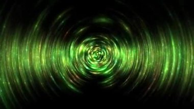 Çember Parlak Yeşil Altın Arkaplan Parçacıklar Arkaplan Işıkları 4K video