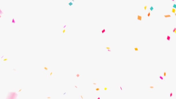 Multicolored Confetti Explosion Holiday White Chromakey Background Video — Stock Video