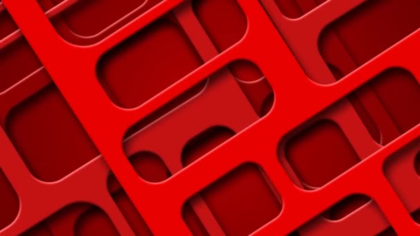 Red Geometry Motion Graphic Design Abstract Tech Background Layers Ultra — Stock Video