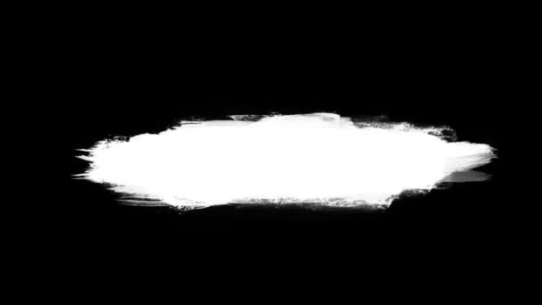 Pennello Inchiostro Bianco Pennellata Dipinta Mano Elemento Astratto Animazione Movimento — Video Stock
