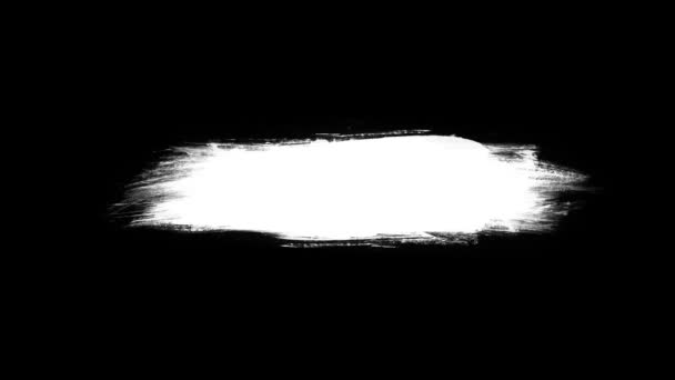 Pennello Inchiostro Bianco Tratto Dipinto Mano Elemento Astratto Movimento Grafico — Video Stock
