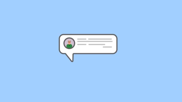 Chat Burbujas Personas Enviando Mensajes Animación Plana — Vídeo de stock