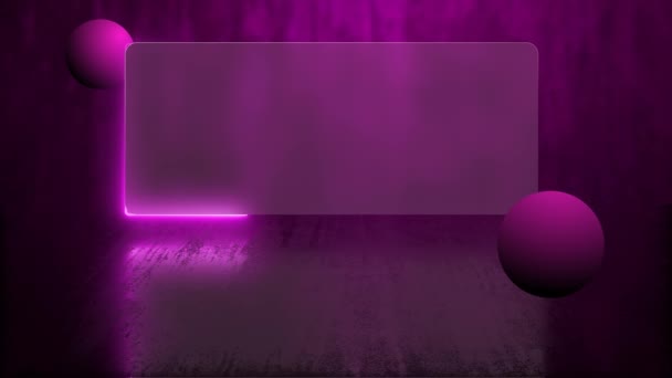 ボールとフロストガラス4Kのピンクの汚れた壁の背景のアニメーション — ストック動画