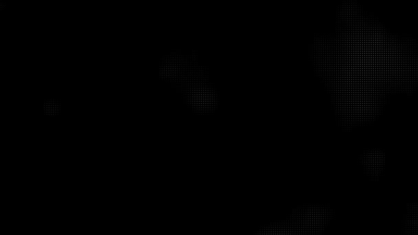 Abstrakcyjna Technologia Animacji Czarne Tło Losowe Kropki Siatka Wideo — Wideo stockowe