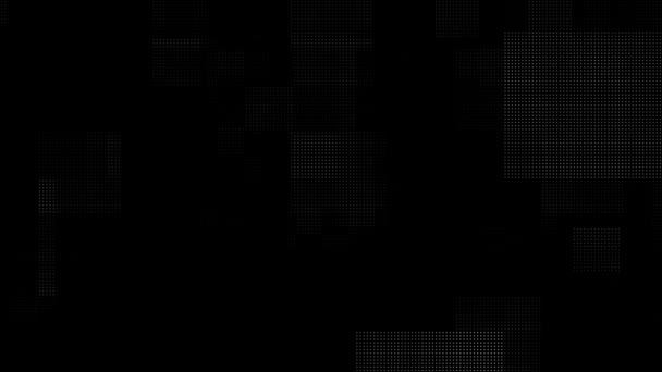Abstrakcyjna Technologia Animacji Czarne Tło Losowe Kwadratowe Kropki Siatka Wideo — Wideo stockowe
