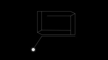 Animasyon ögeleri HUD çerçeve satırları siyah bg 4K video üzerindeki metin çağrısı.