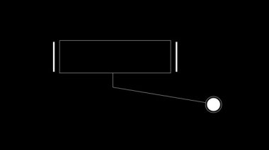 Siyah bg 4K video üzerindeki metin için HUD ögeleri çerçeve çizgilerinin canlandırması.