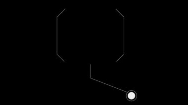 Siyah bg 4K video üzerindeki metin için HUD ögelerinin canlandırılması çağrı çerçevesi.