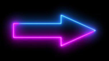 Parlayan pembe neon okların animasyonu neon çizgileri soyut animasyon 4K