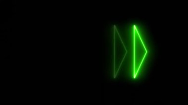 Parlak yeşil neon okların animasyonu soyut animasyon 4K