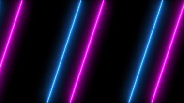Farklı renklerde neon dinamik çizgileri olan arkaplan 4K