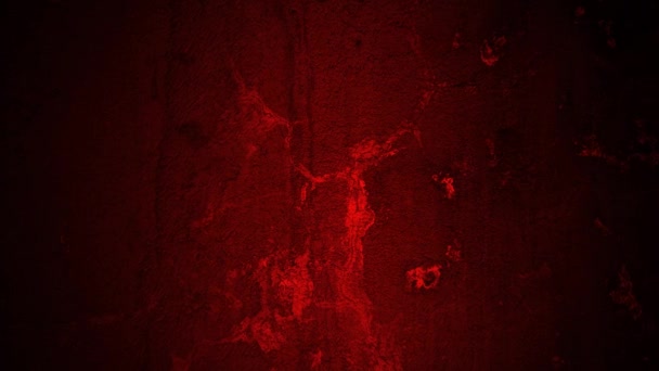 Streams Blood Flow Old Dark Wall Horror Animation Background — Stock Video