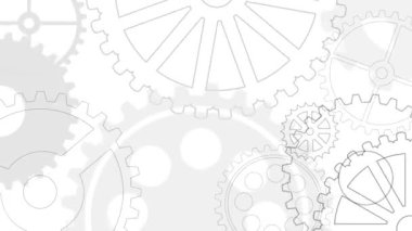  Beyaz arkaplan çalışma süreci 4K üzerinde dönen dişliler