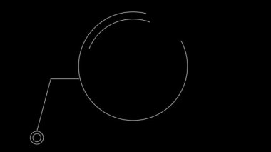 HUD elementleri animasyon 4k. Siyah arkaplanda beyaz