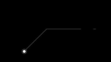 HUD elementlerinin animasyonu. Siyah arka planda beyaz bir çağrıyı canlandırın. 4K