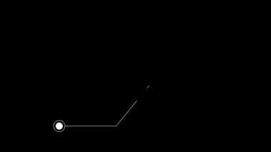 HUD elementlerinin basit animasyonu. Siyah arka planda beyaz bir çağrıyı canlandırın. 4K